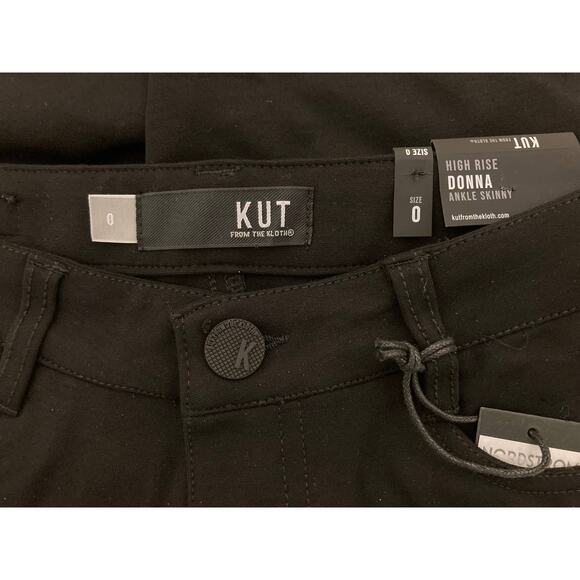 KUT From the Kloth Women's Jeans Size 0 Black NWT Donna High Rise Ankle Skinny - Picture 3 of 5